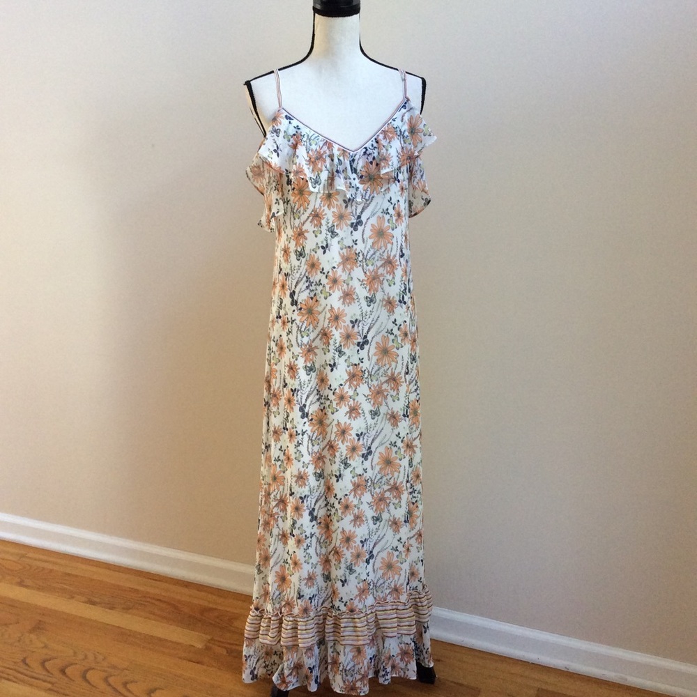 Max Editions cold shoulder maxi dress XS- S- M NWT